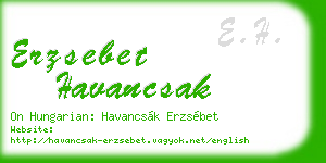 erzsebet havancsak business card